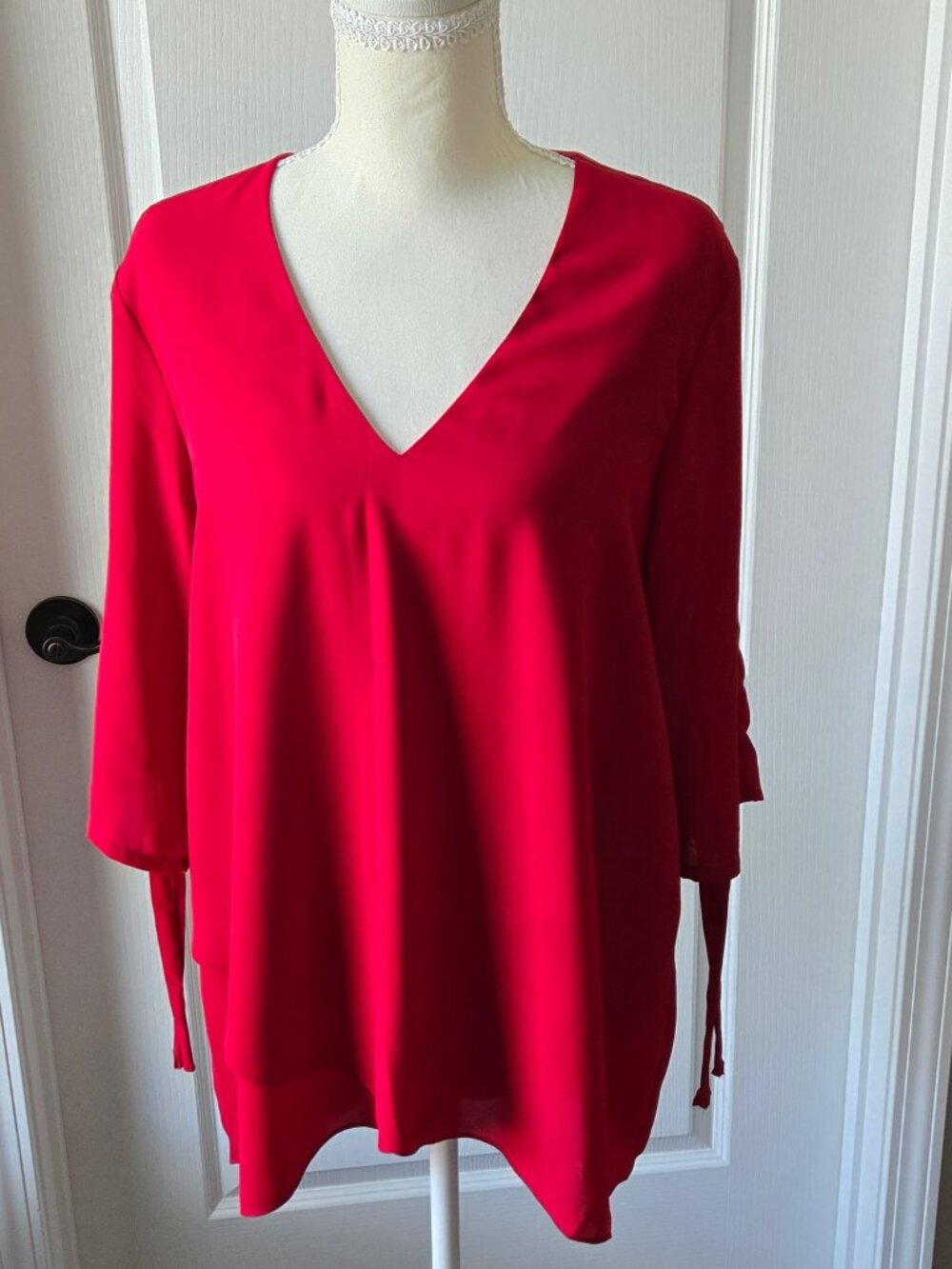 Karen Kane Long Red Tunic top - M - Red
